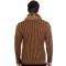 LCR Dark Camel Zip-Up Modern Fit Wool Blend Faux Fur Shawl Collar Sweater 6240